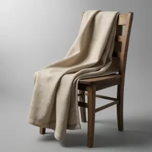 Soft Linen Throw Blanket – Neutral Beige